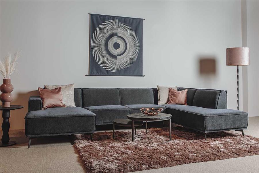 Tower Living Hoekbank Leeds – 2,5-Zits met Chaise Longue Links & Ottomane Rechts – City Collection