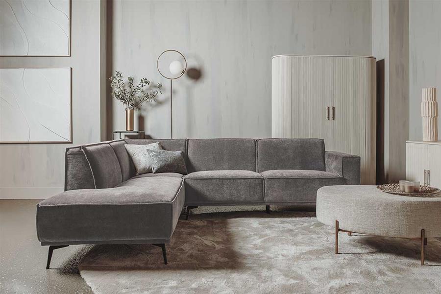 Tower Living Hoekbank Leeds – 2,5-Zits met Ottomane Links – City 120 Beige