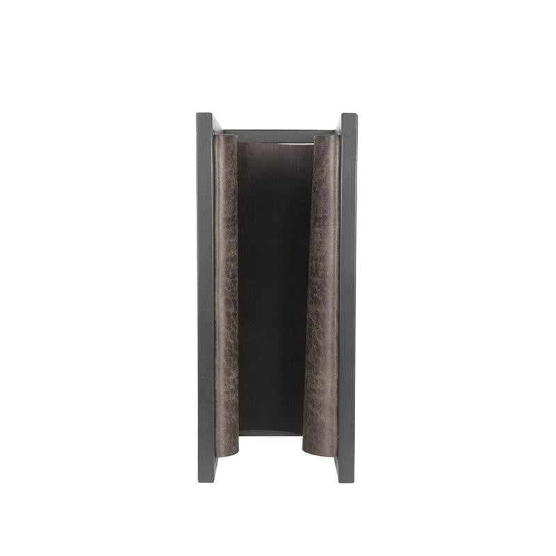 LABEL51 Magazinehouder - Antraciet - Leder