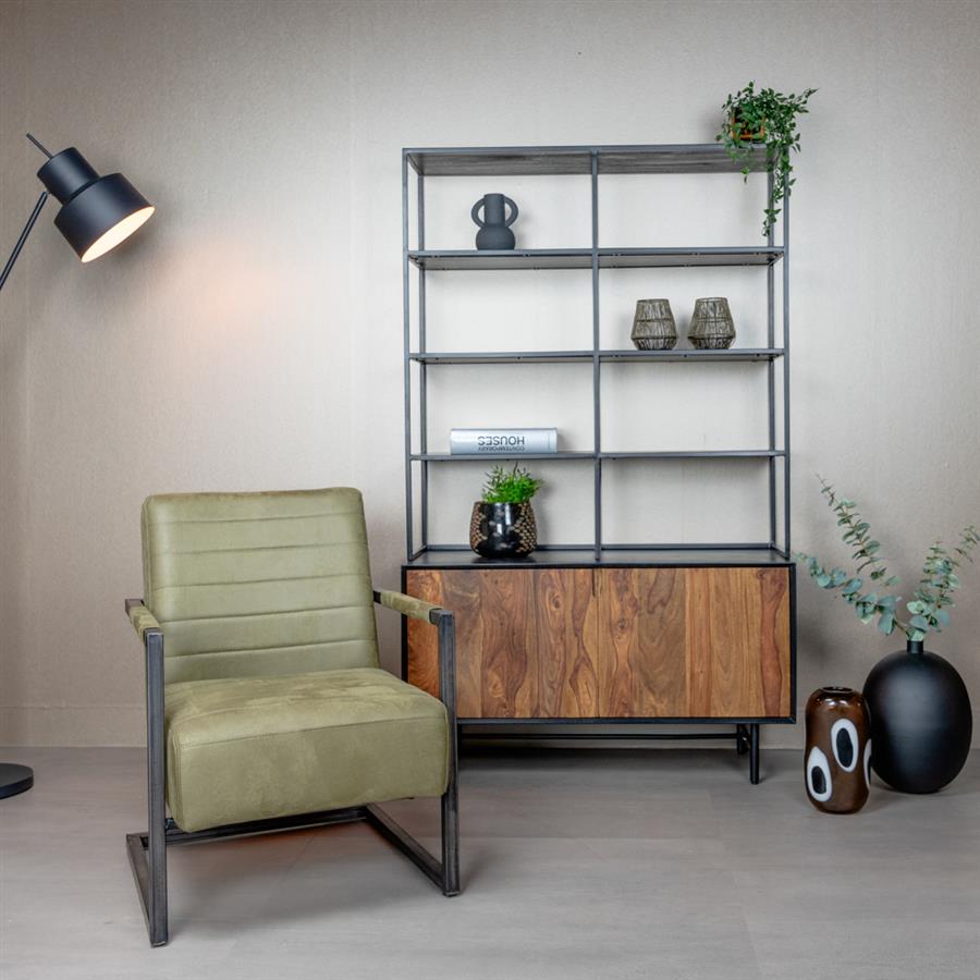 Tower Living Fauteuil Rocca – Microleder Bull – Industrieel