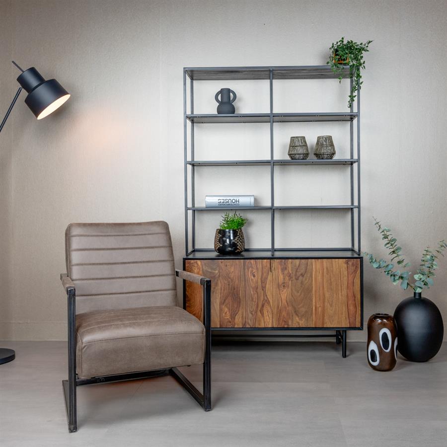 Tower Living Fauteuil Rocca – Microleder Bull – Industrieel