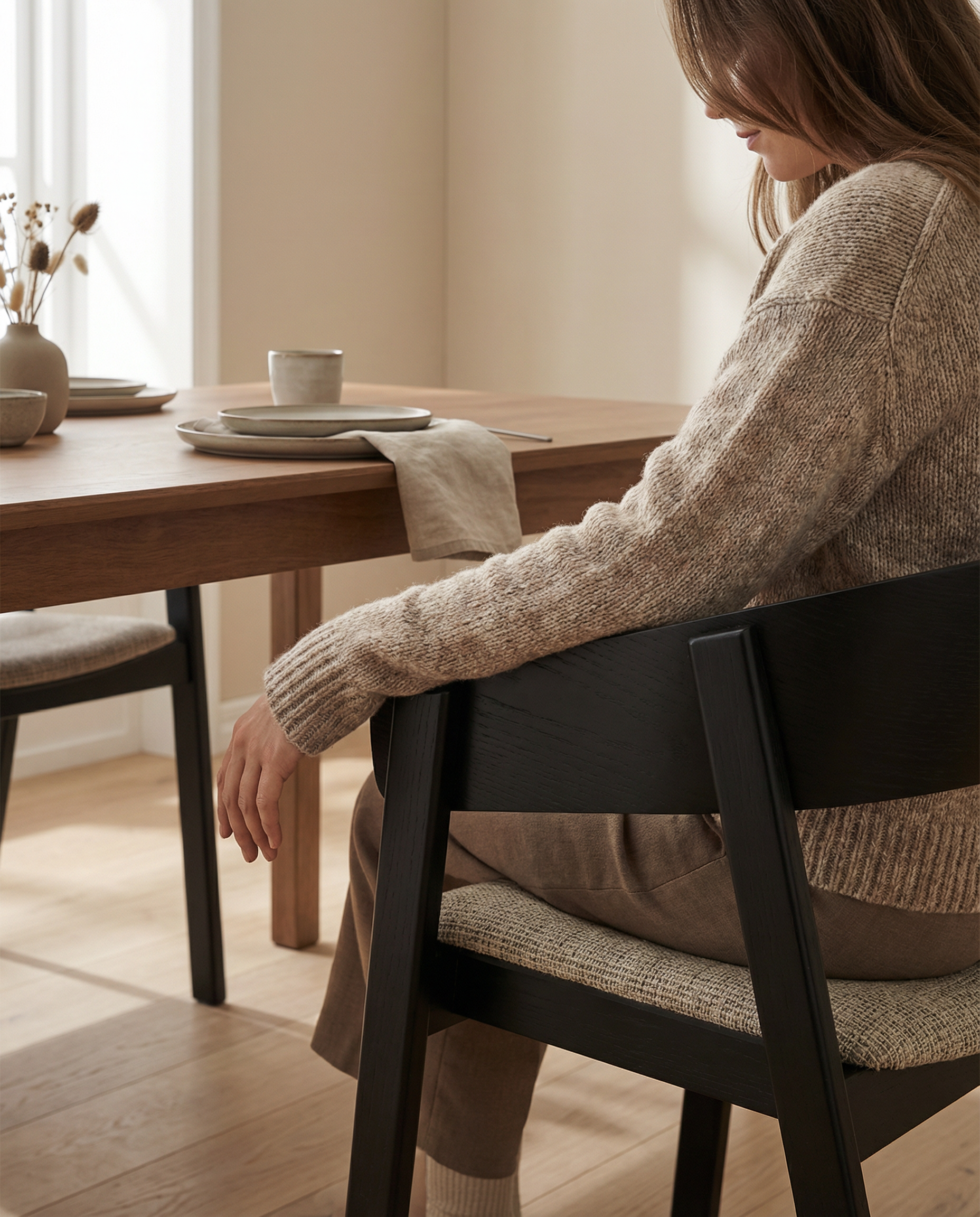 Japandi Houten Armstoel Eddi Black