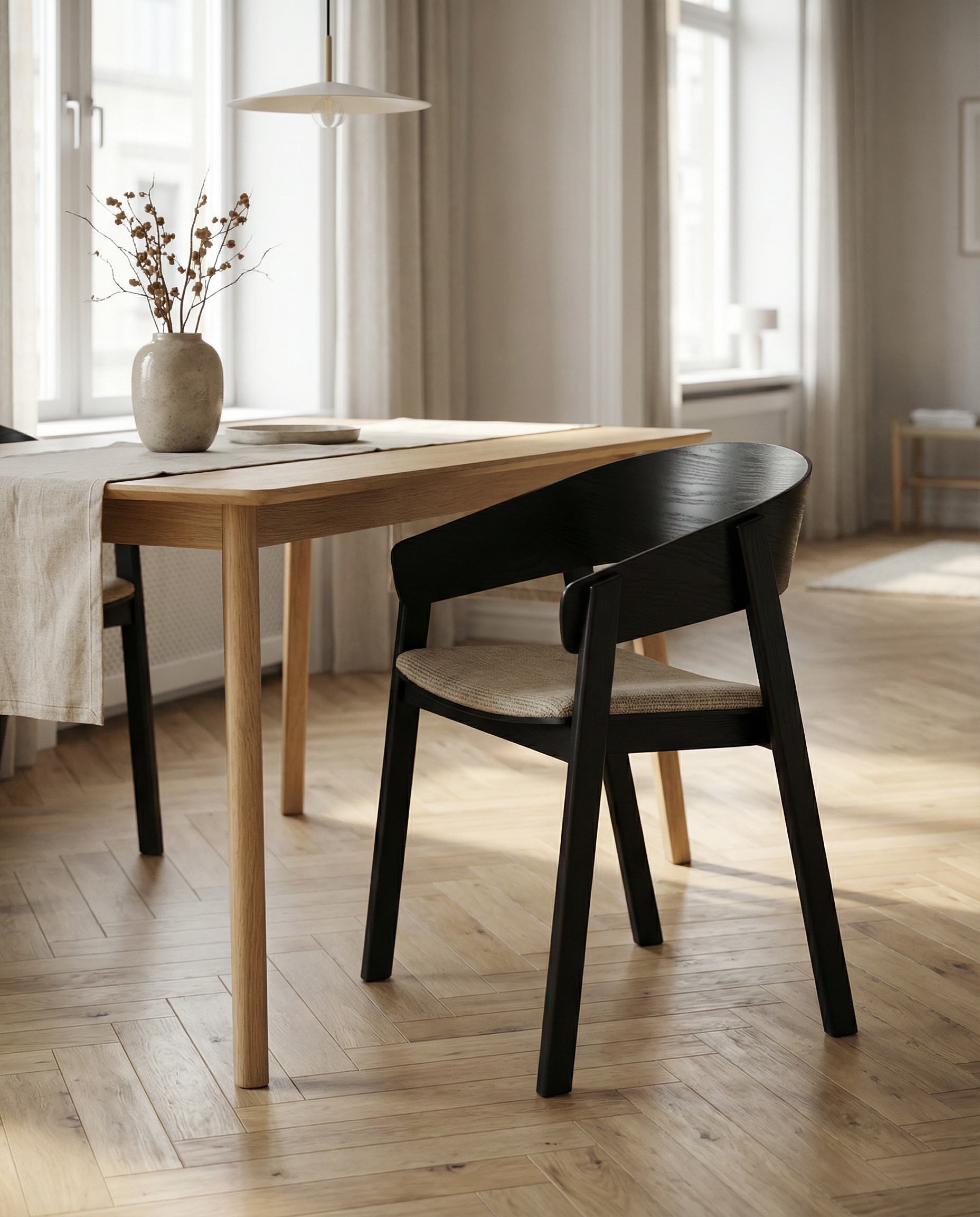 Japandi Houten Armstoel Eddi Black