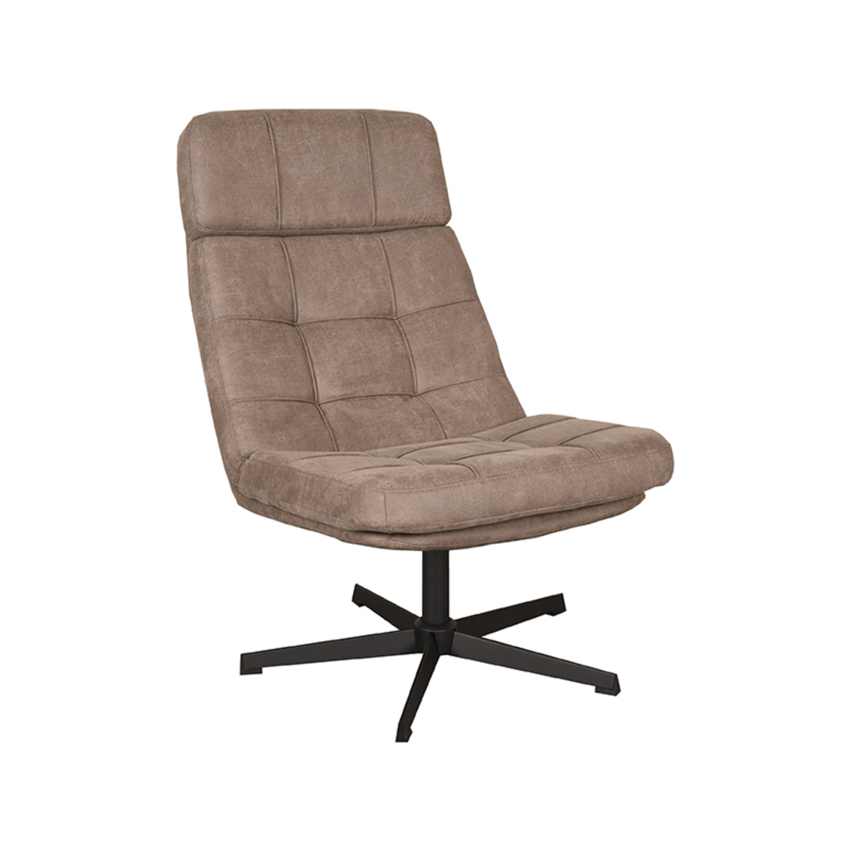 LABEL51 Fauteuil Alvar – Stijlvolle Bouclé Fauteuil – Exclusief Hocker