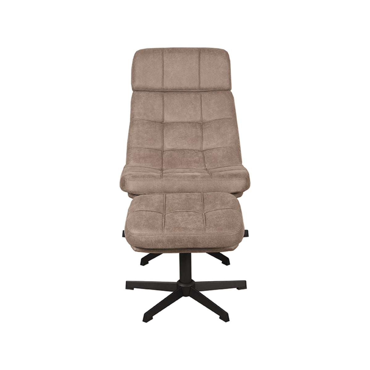 LABEL51 Fauteuil Alvar – Bouclé Stof Incl. Hocker – Stijlvol & Comfortabel