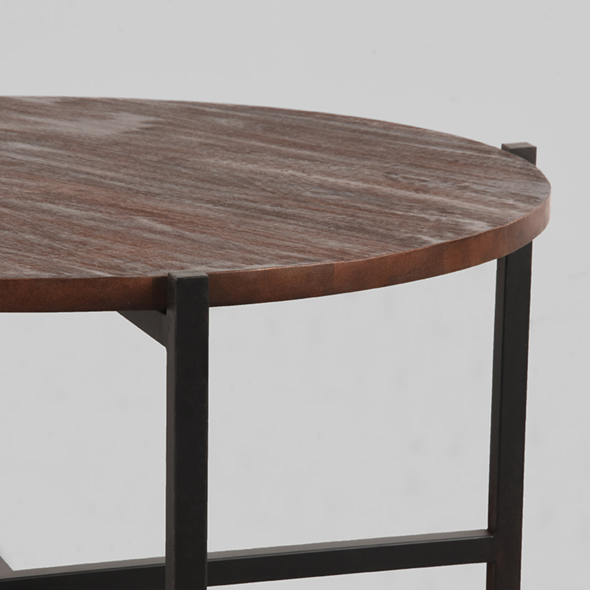 LABEL51 Salontafel Dox – Espresso Finish – Massief Mangohout – Ø70 cm