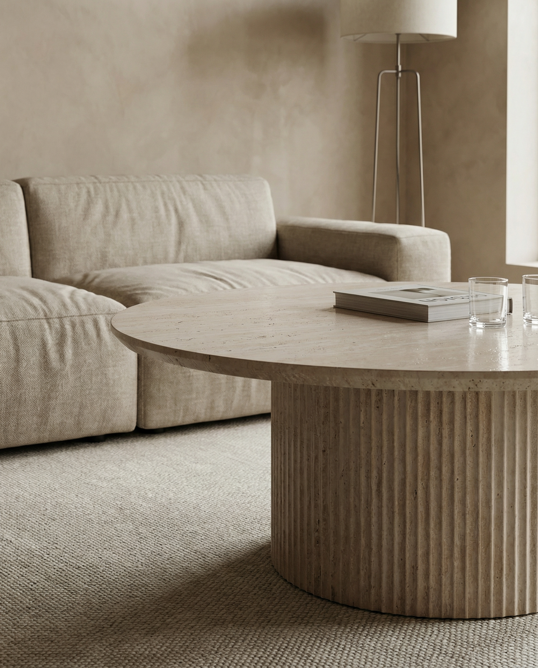 Salontafel 'Lagos' 80 cm Rond Decor Travertin Beige