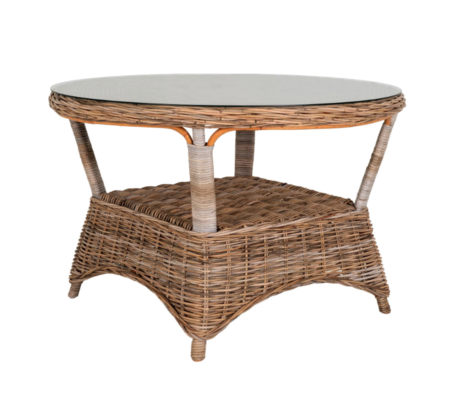 House Nordic, Larisa Tuinset, Rattan & Staal met Glastafel, Kubu/Grijs