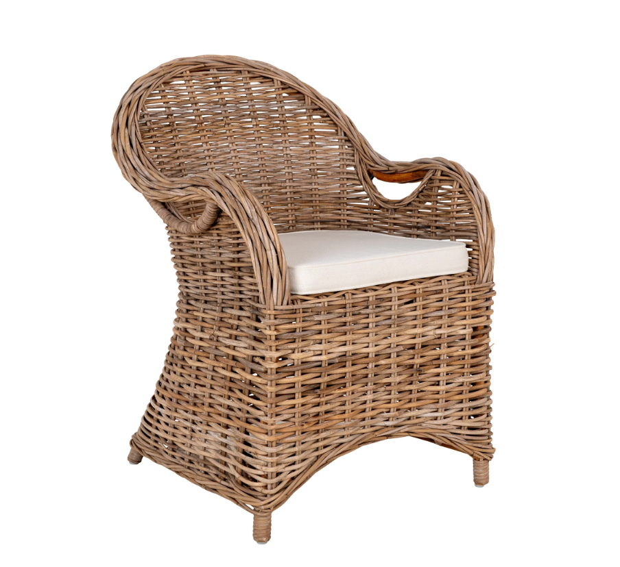 House Nordic, Larisa Tuinset, Rattan & Staal met Glastafel, Kubu/Grijs