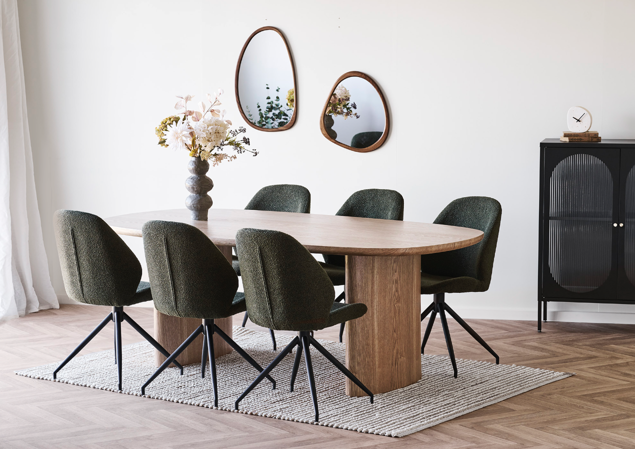 House Nordic Eettafel Serra – Essenfineer & Massief Houten Poten – Naturel – 210x110x75 cm