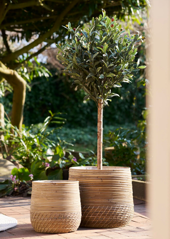 House Nordic - Moro Baskets – Set van 2 – Handgevlochten Kubu Rattan – Naturel