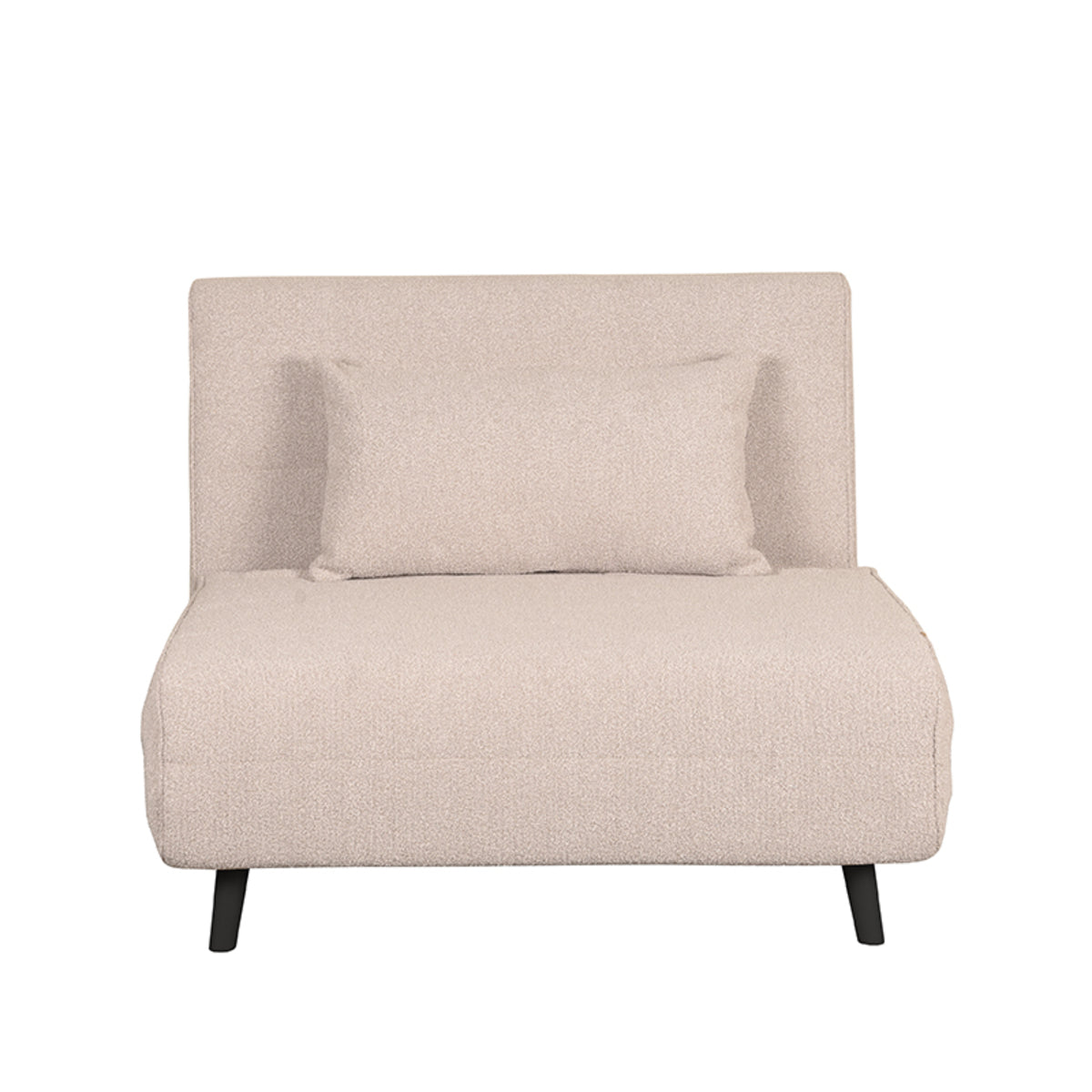 LABEL51 Slaapbank Single - Naturel - Boucle - Single | Zwarte Poot