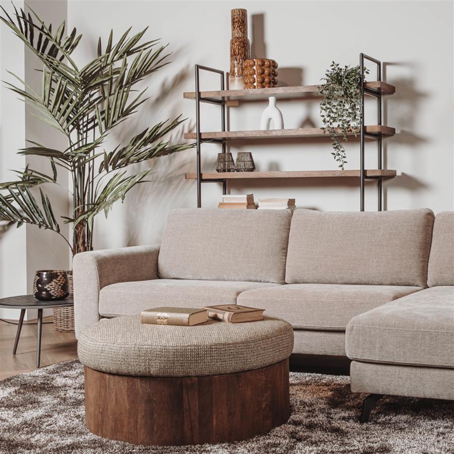 Tower Living Boekenkast Taviano – Massief Hout & Zwart Metaal – Industrieel Design in Diverse Maten