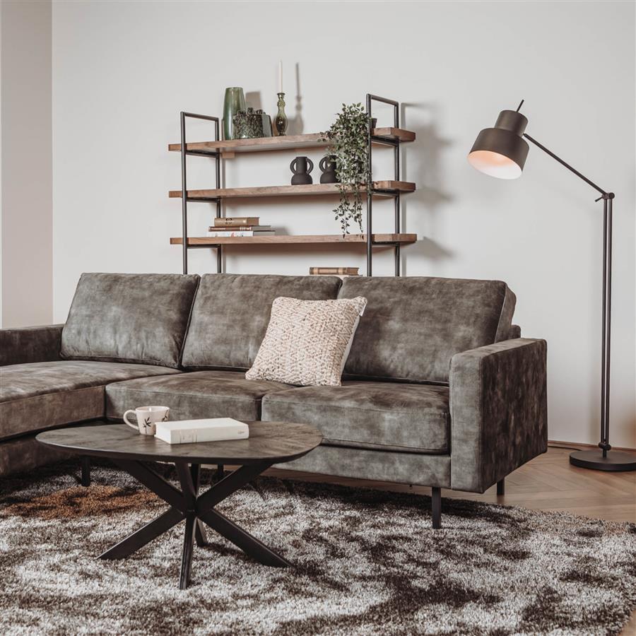 Tower Living Boekenkast Taviano – Massief Hout & Zwart Metaal – Industrieel Design in Diverse Maten