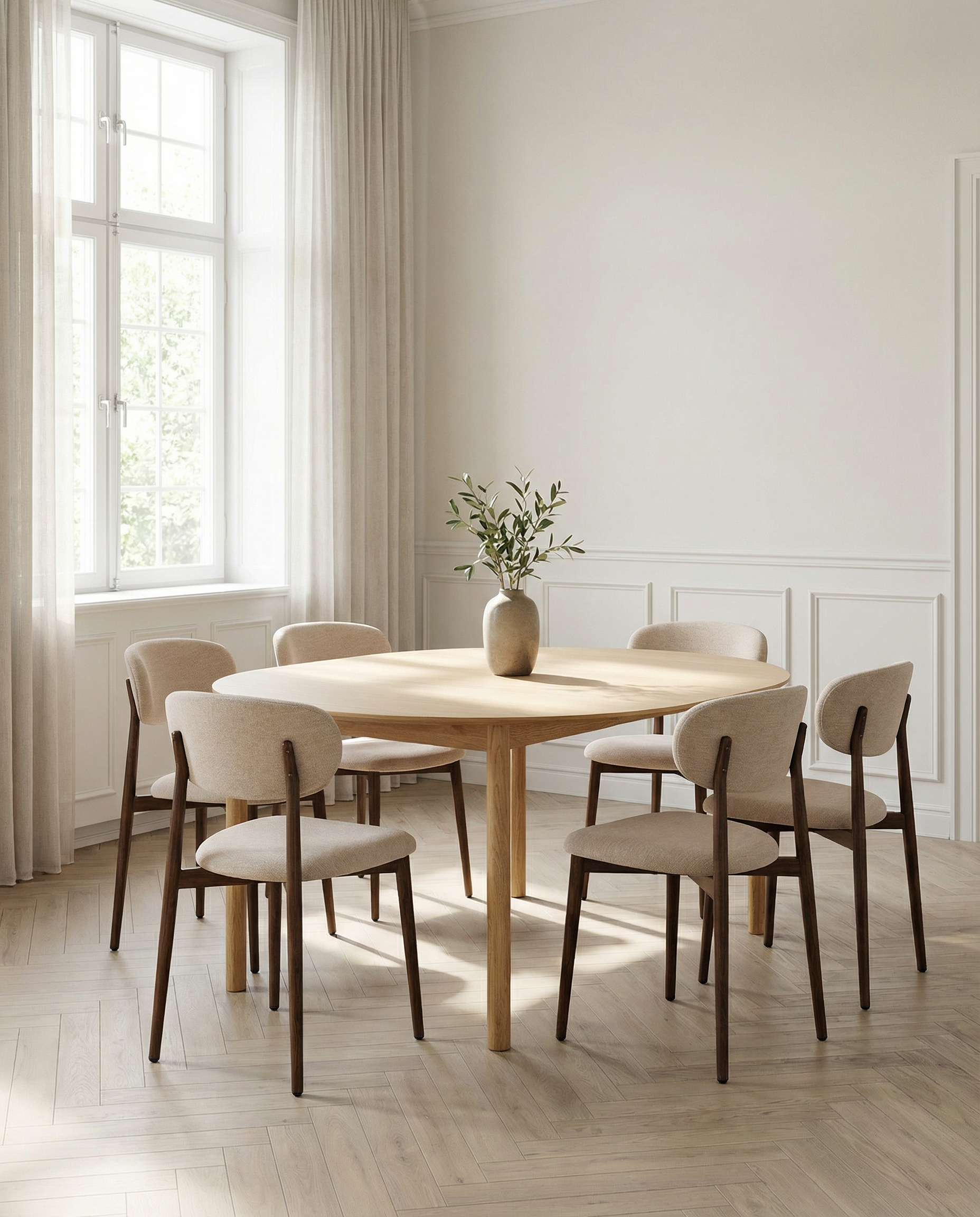 Japandi Uitschuifbare Eettafel Naturel