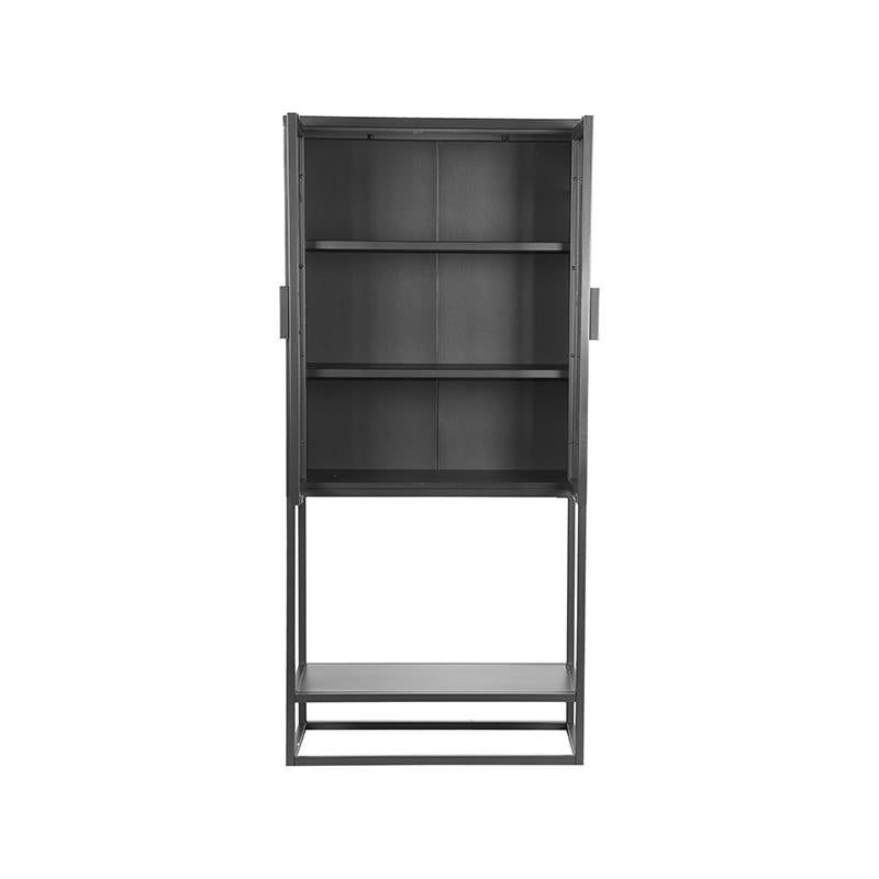 LABEL51 Vitrinekast Level - Zwart - Metaal - Vitrinekast 150 cm