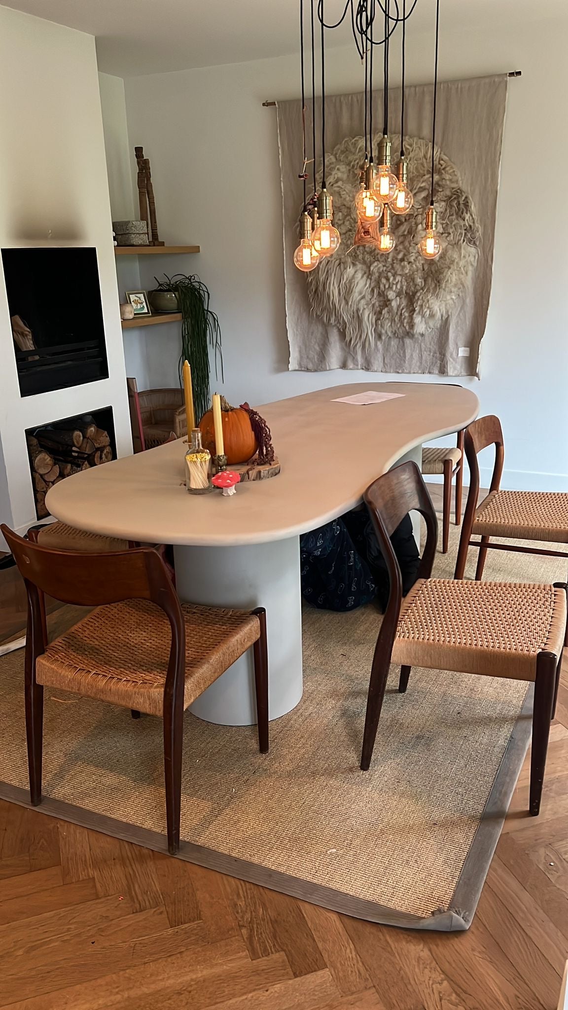 House Nordic Maranola Eettafel Cementlook, MDF Beige 200cm