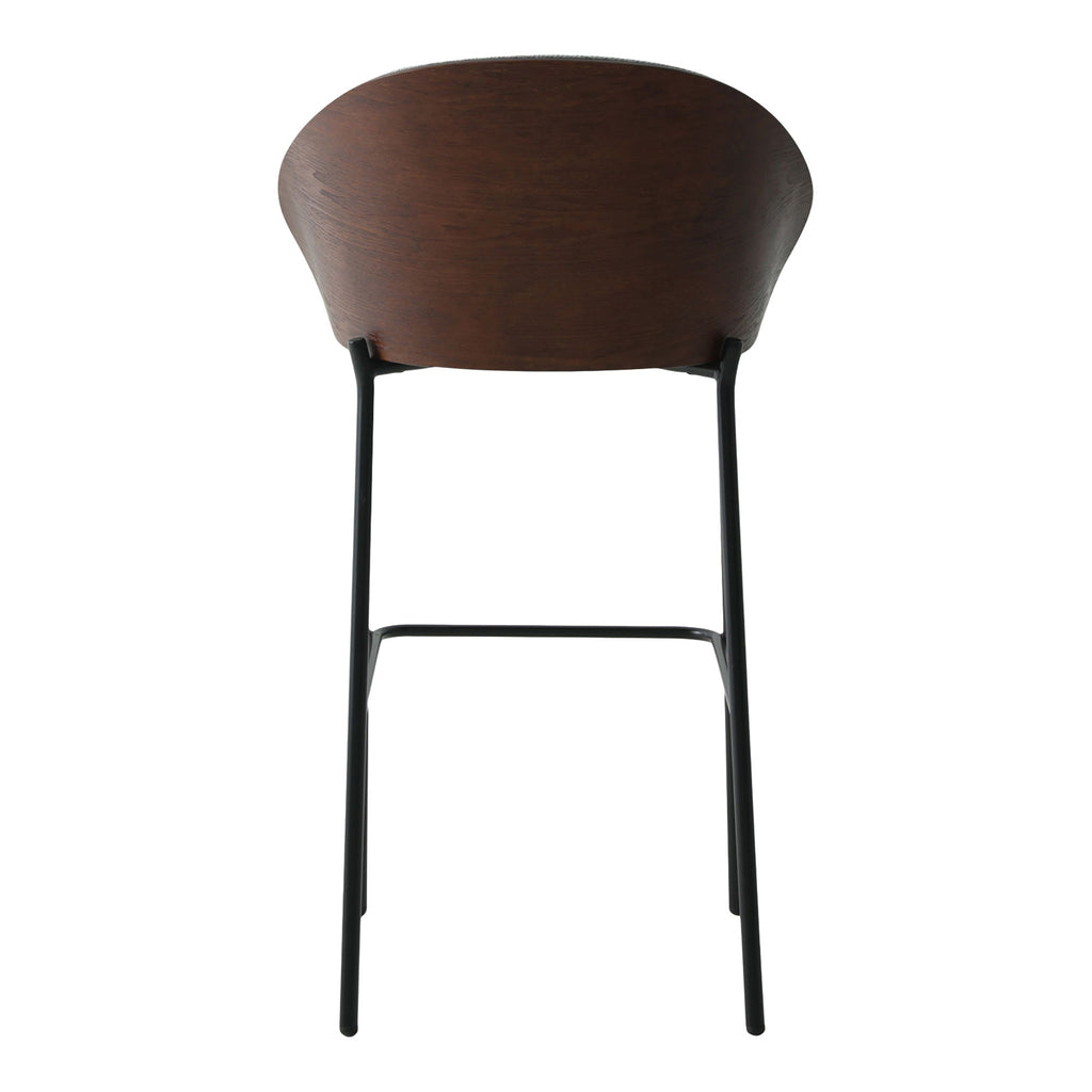 Canelas Bar Chair - Bar Chair, light grey with dark brown back and black legs (set of 2)