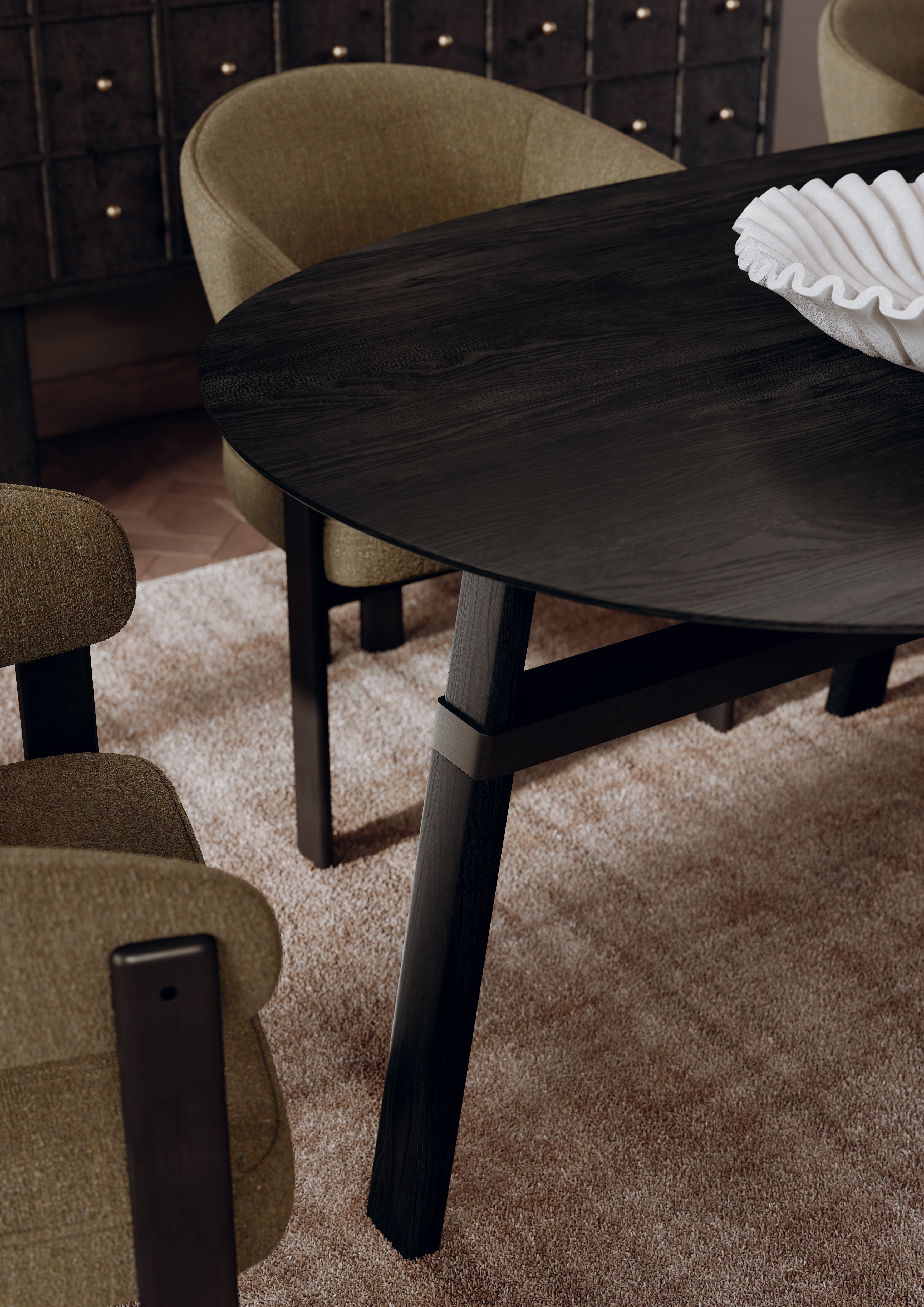 DUCA Eetkamerstoel - Japandi en Scandinavisch Design - met Armleuning