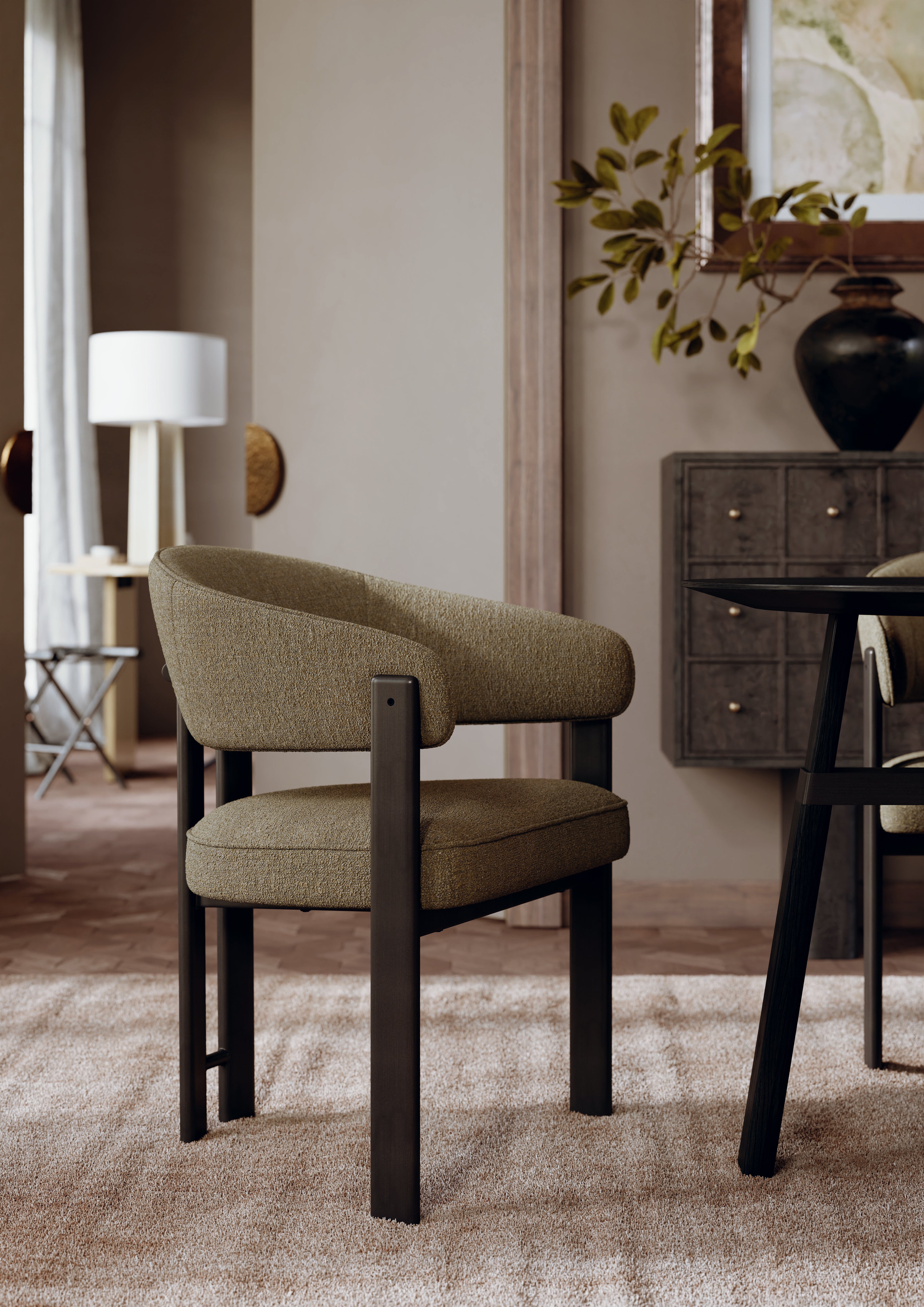 DUCA Eetkamerstoel - Japandi en Scandinavisch Design - met Armleuning