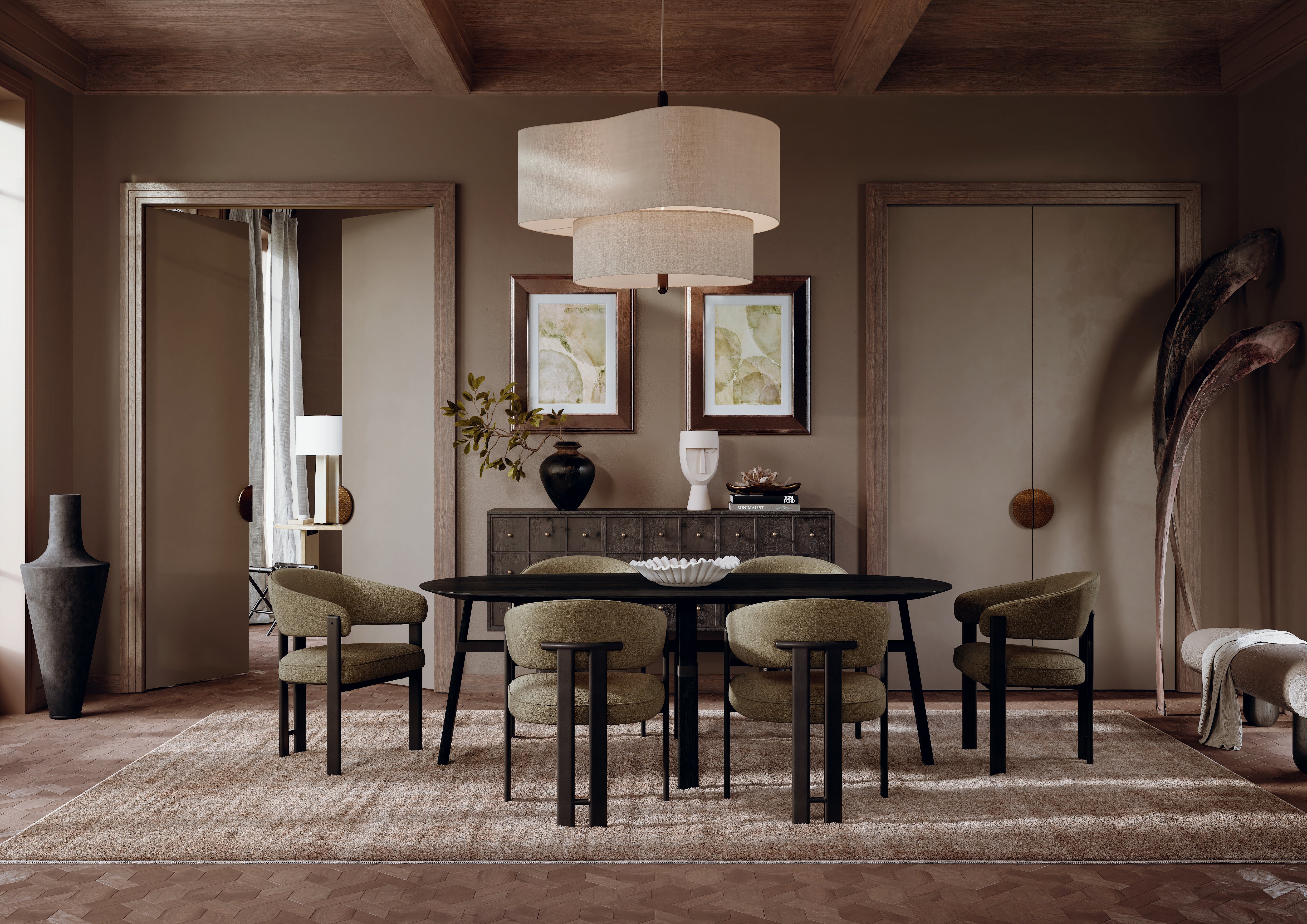 DUCA Eetkamerstoel - Japandi en Scandinavisch Design - met Armleuning