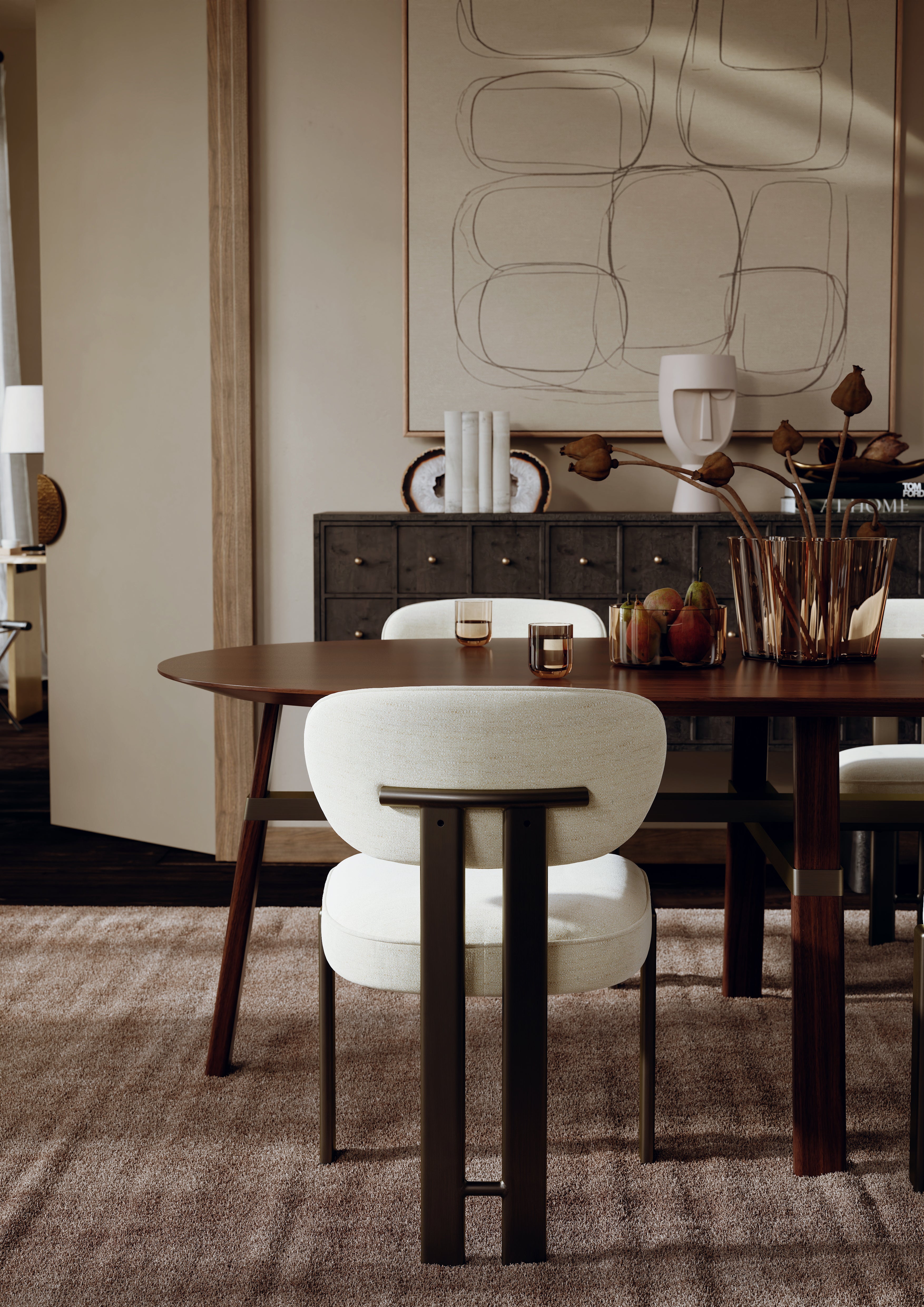 DUCA Eetkamerstoel - Japandi en Scandinavisch Design - Zonder Armleuning