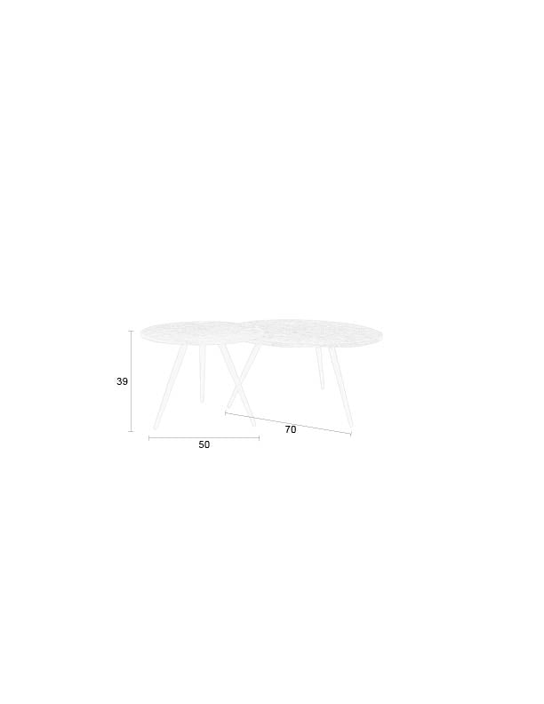 Webster Salon- en Bijzettafel Set van 2