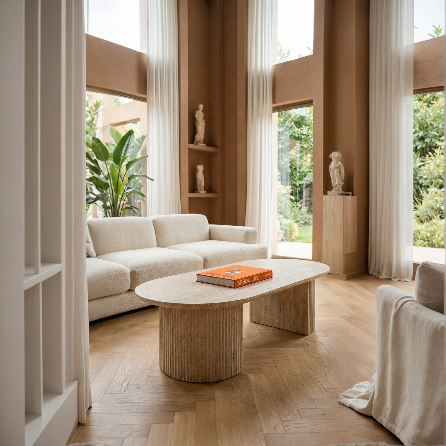 Salontafel 'Lagos' 120 cm Ovaal Decor Travertin Beige