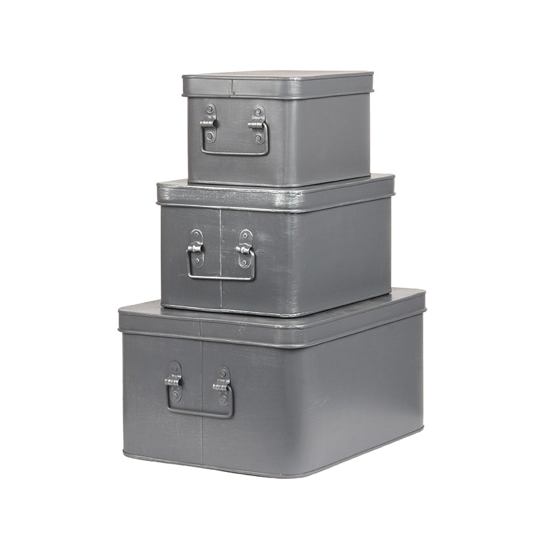 LABEL51 Media Opbergkist - Grijs - Metaal - M