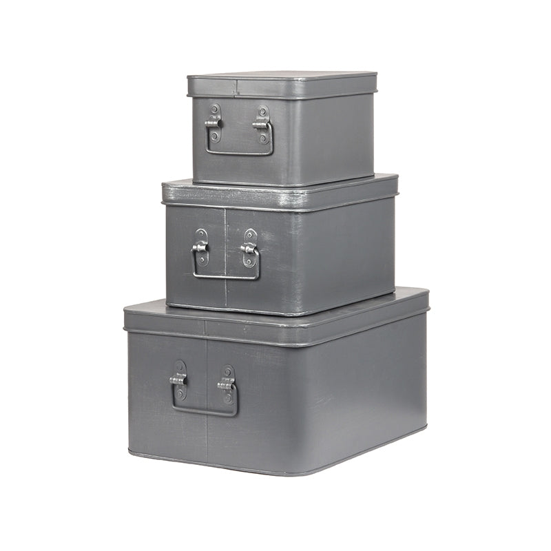 LABEL51 Media Opbergkist - Grijs - Metaal - XL