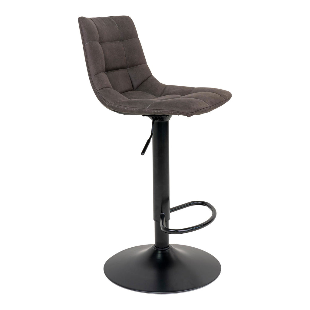 Middelfart Bar Chair - Bar chair in dark grey with black legs (set of 2)