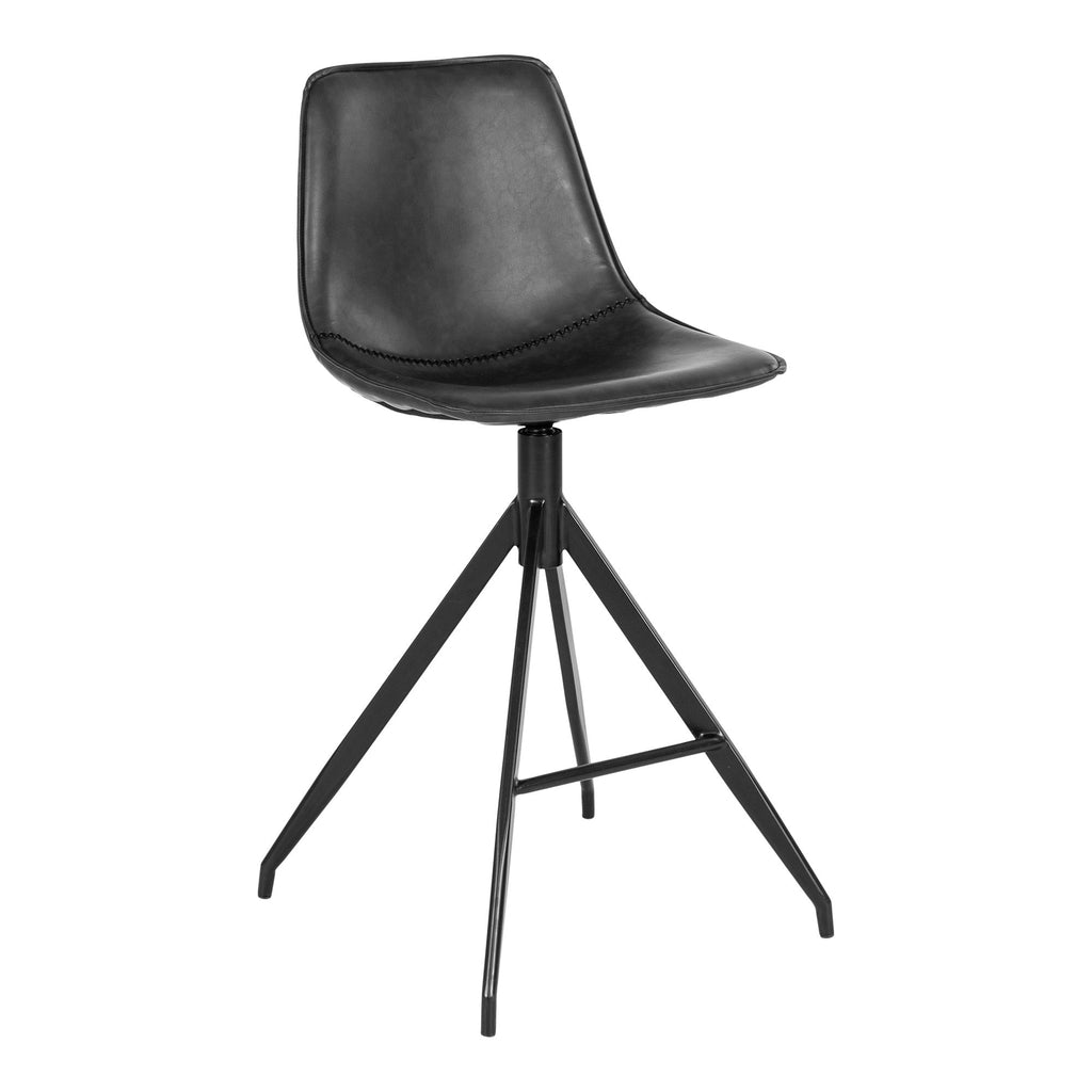 Monaco Counter Chair - Counter chair in PU, black, HN1228 (set of 2)