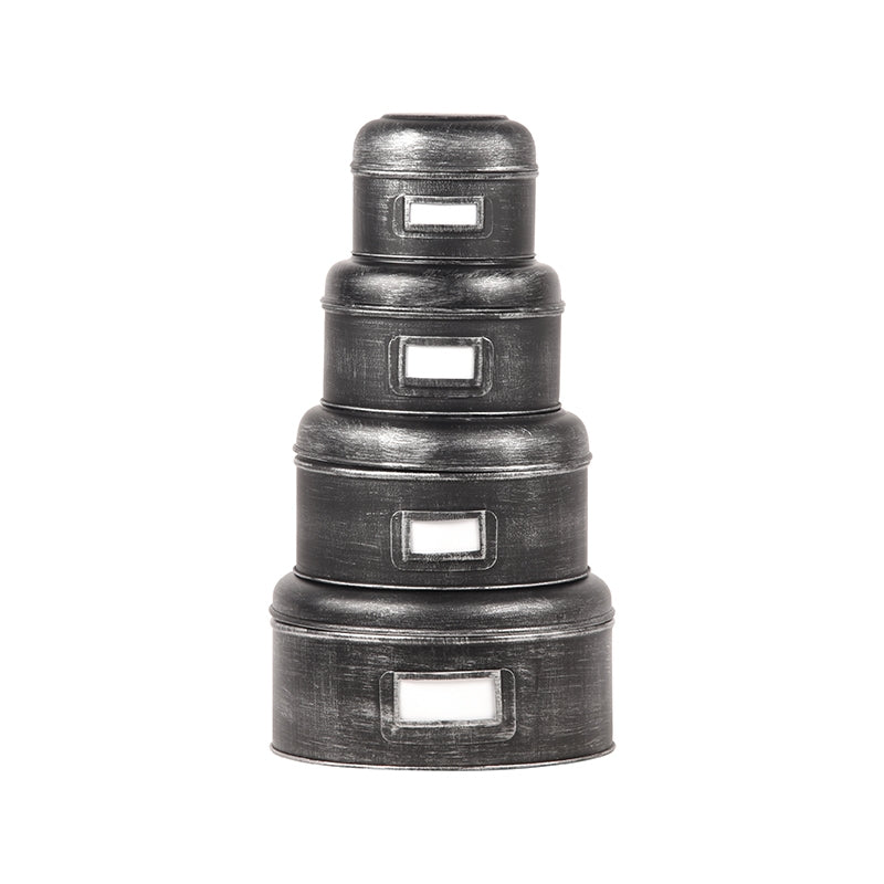 LABEL51 Opbergblik - Zwart - Metaal - M - 18x18x10 cm