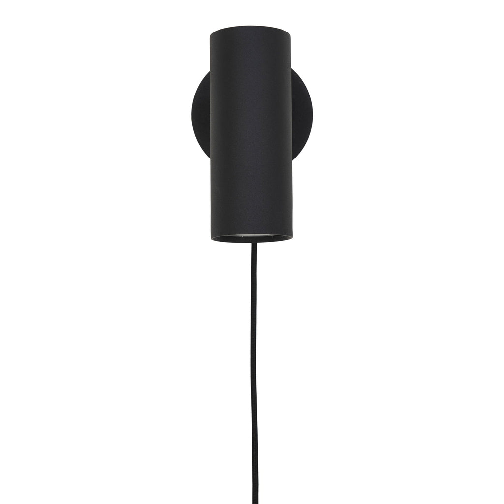 Paris Wall Lamp - Lamp in black with a 190 cm fabric cord Bulb: GU10/5W LED IP20