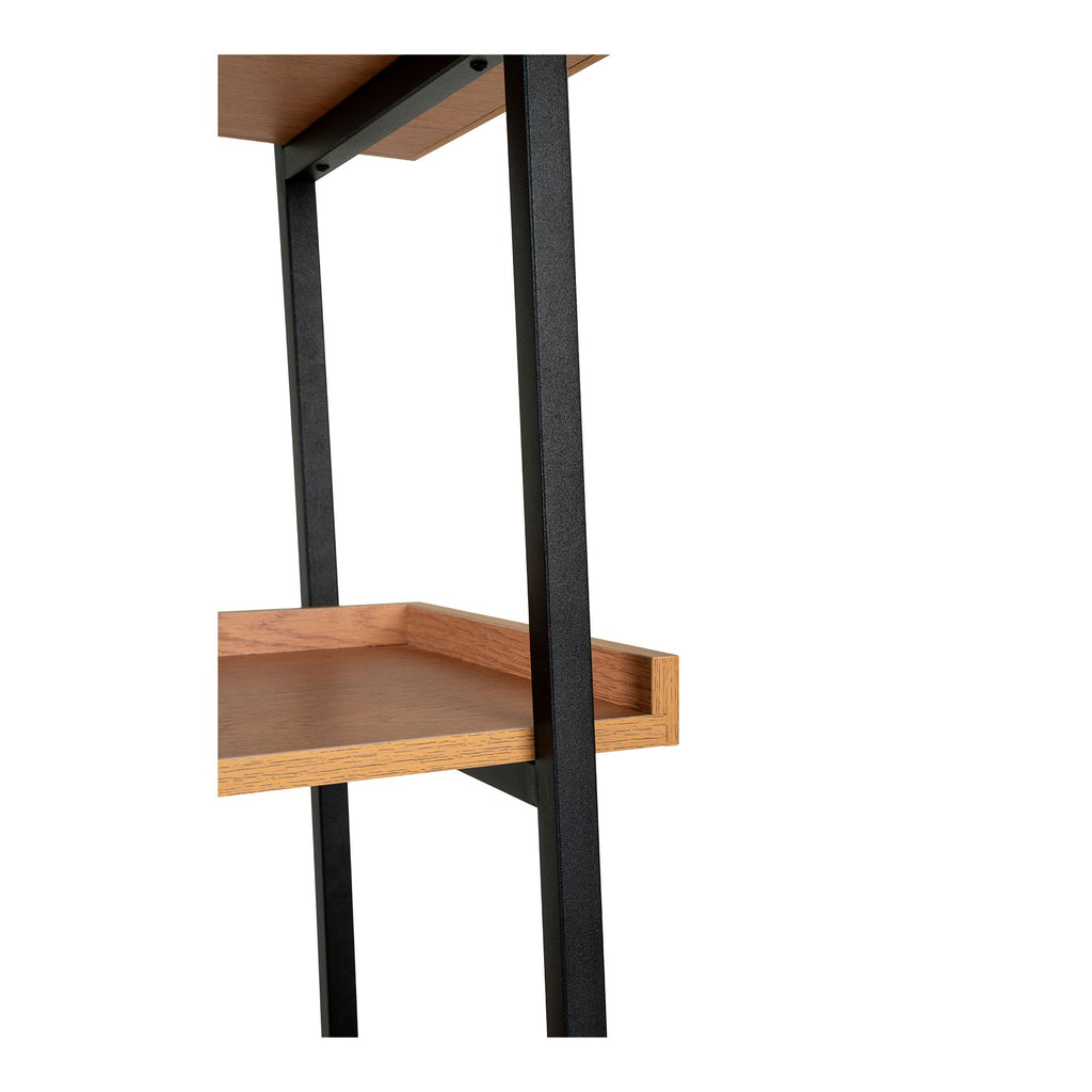 Sakai Book Case - Book Case, ash veneer, black steel frame, 6 shelves, 80x35x185 cm