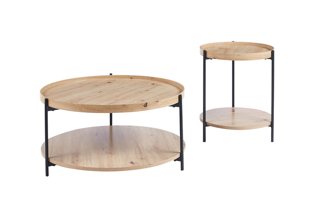 Rousseau Dalina Salontafel – MDF – Decor Oude Eik – Ø45 x H55 cm