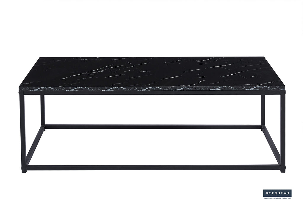 Rousseau Dallas Salontafel – MDF – Zwart Marmerlook – L120 x B60 x H40 cm