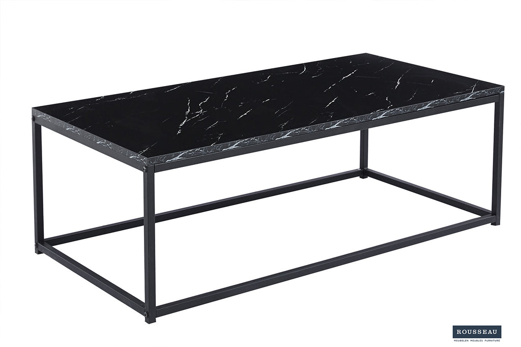 Rousseau Dallas Salontafel – MDF – Zwart Marmerlook – L120 x B60 x H40 cm