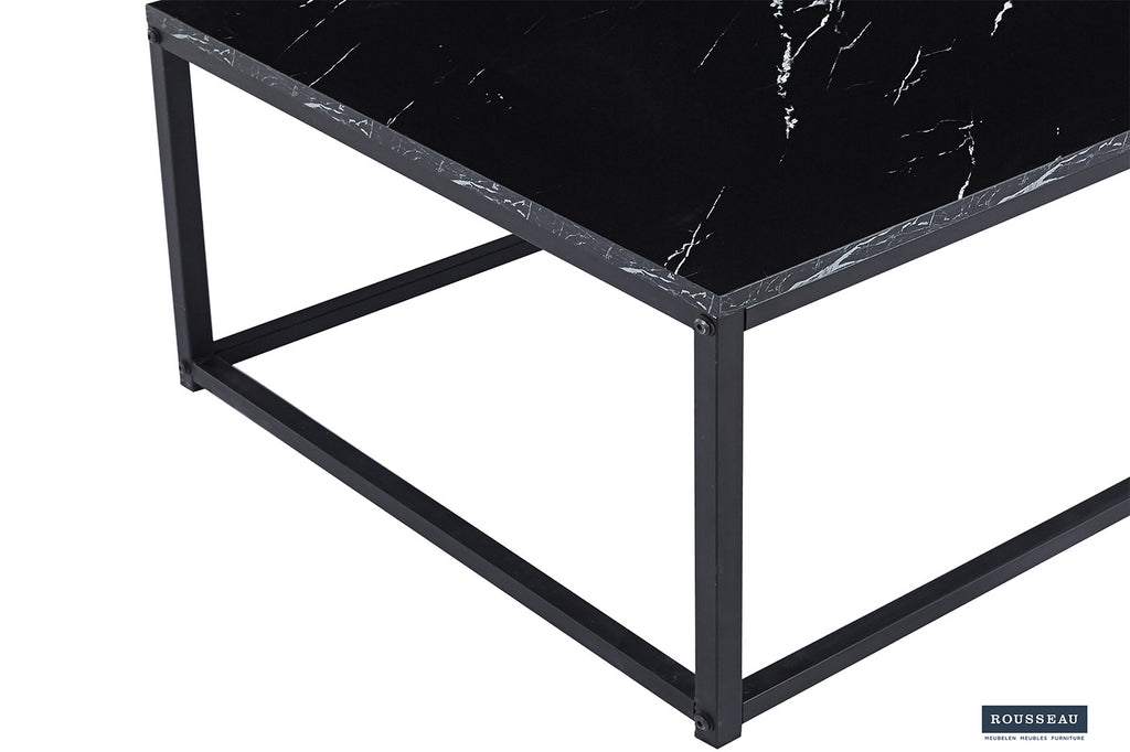Rousseau Dallas Salontafel – MDF – Zwart Marmerlook – L120 x B60 x H40 cm