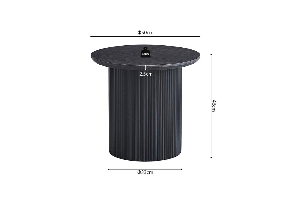 Rousseau Lagos Salontafel – MDF – Donkerbruin – Ø50 x H46 cm