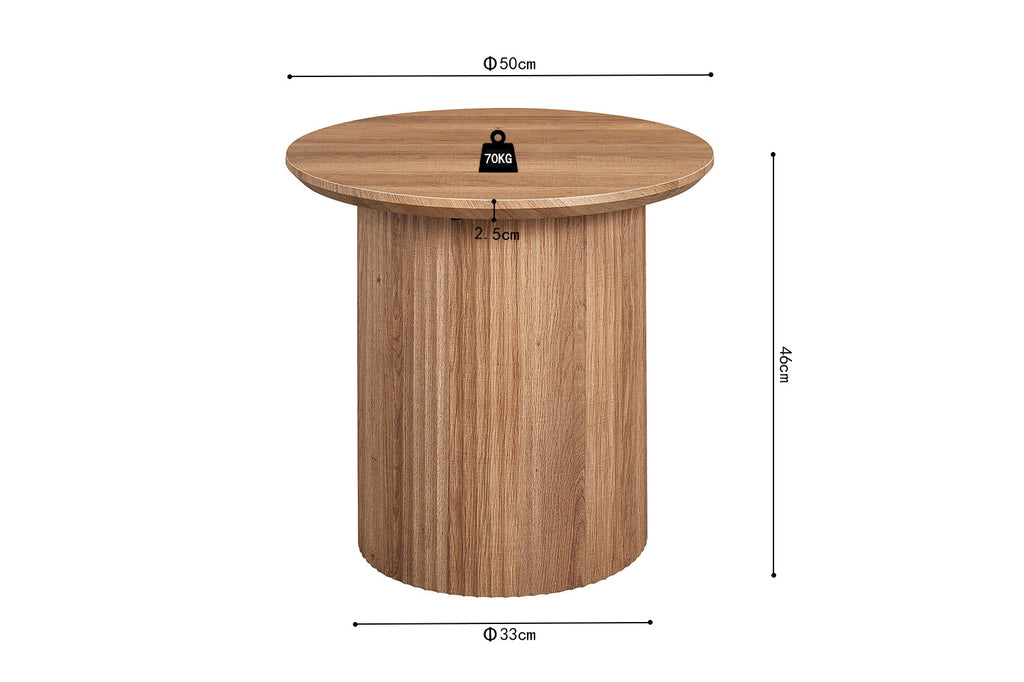 Rousseau Lagos Salontafel – MDF – Decor Oude Eik – Ø50 x H46 cm