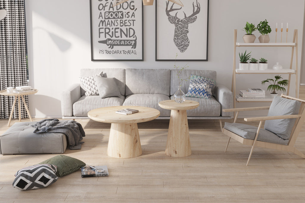 Rousseau Lukas Salontafel – MDF – Decor Oude Eik – Ø80 x H47 cm