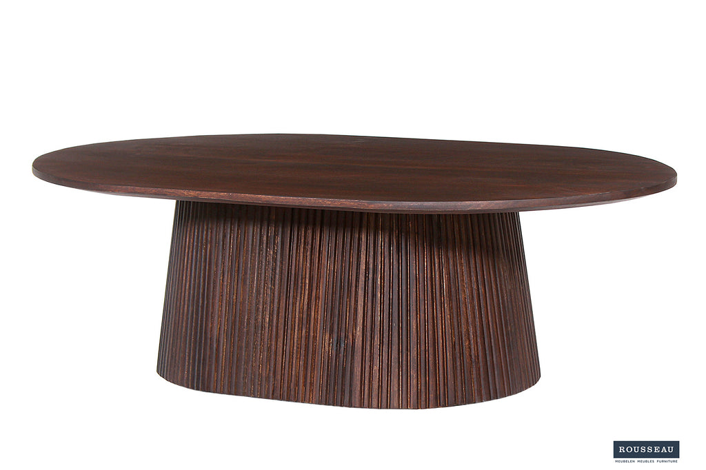 Rousseau Miguel Salontafel – Mango Hout – Donkerbruin – 120 cm Ovaal