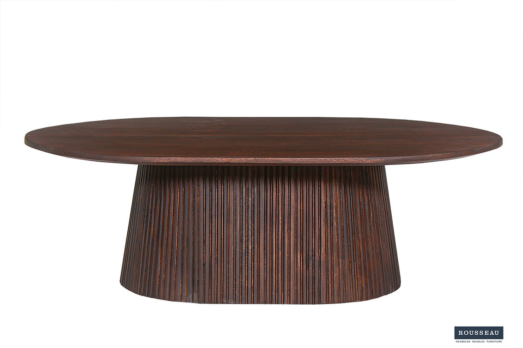 Rousseau Miguel Salontafel – Mango Hout – Donkerbruin – 120 cm Ovaal