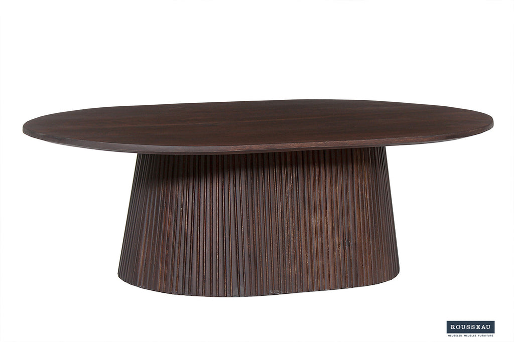 Rousseau Miguel Salontafel – Mango Hout – Donkerbruin – 120 cm Ovaal