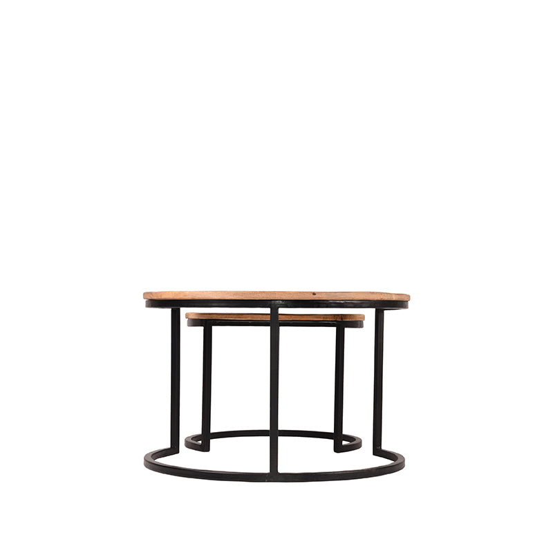 LABEL51 Salontafel Set Double - Rough - Mangohout - 70 cm