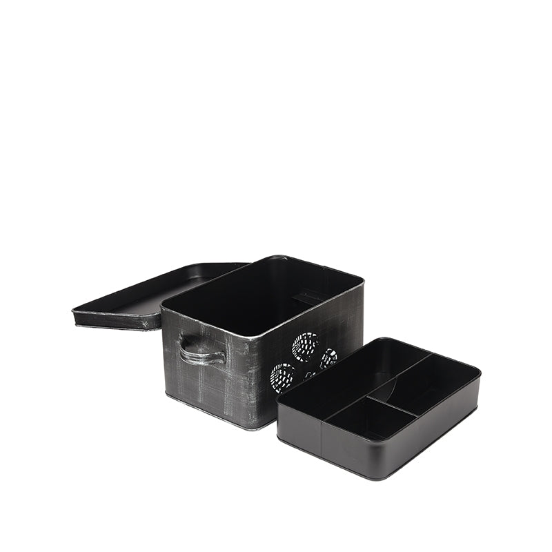 LABEL51 Schoenpoets opbergkist - Zwart - Metaal