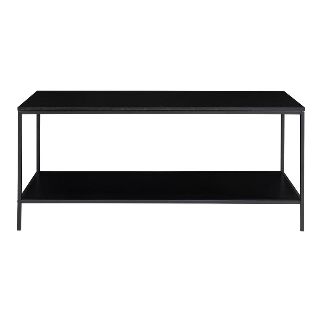 Vita TV Stand - TV table with black frame and two black shelves 100x36x45 cm