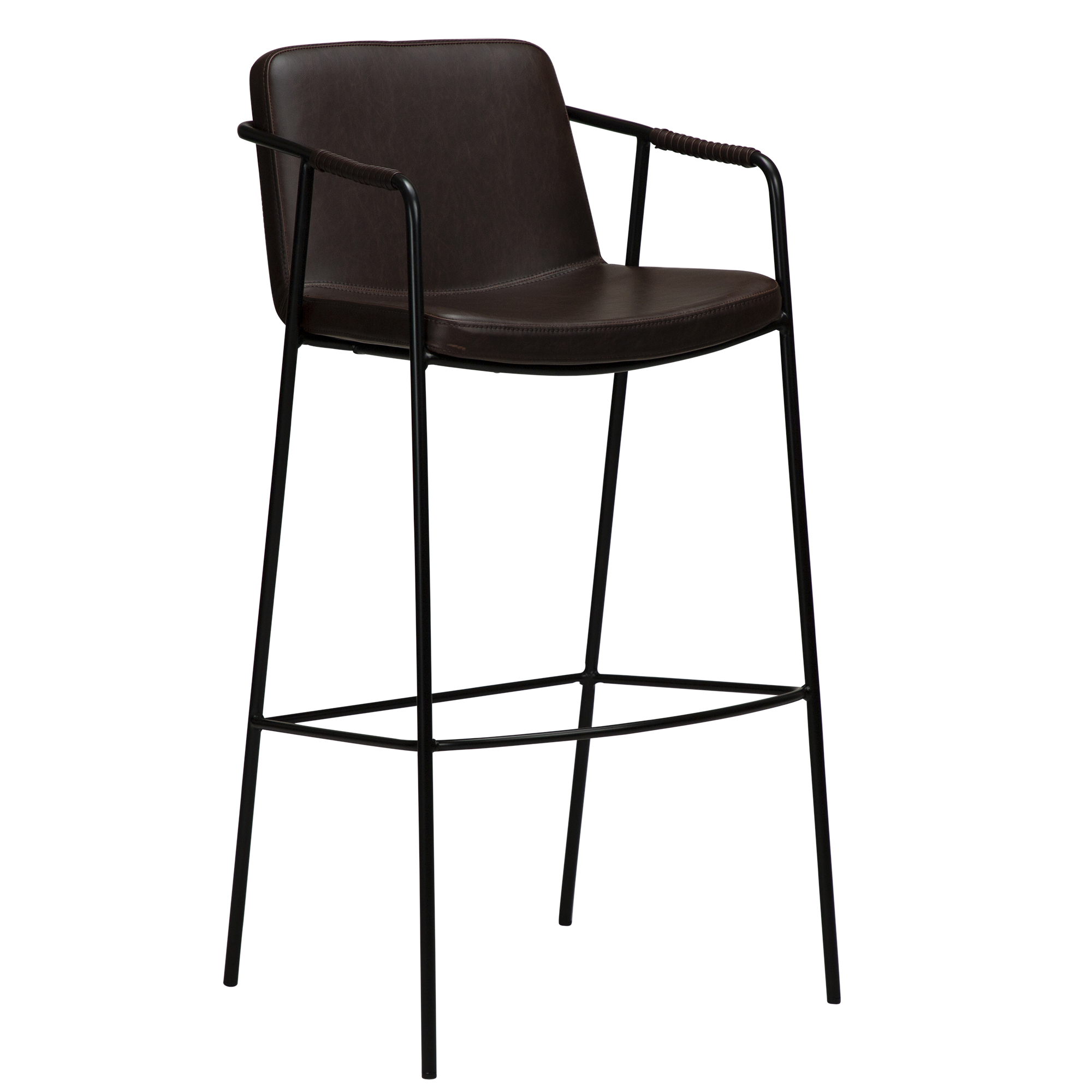 Boto Bar Stool Vintage Cocoa Art Leather With Black Metal Legs 200310304 01 Main