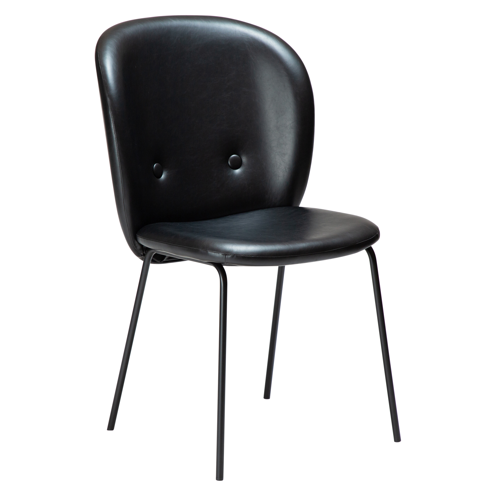 BRACE CHAIR Vintage Black Art. Leather W. Black Metal Legs 100800200 01 Main